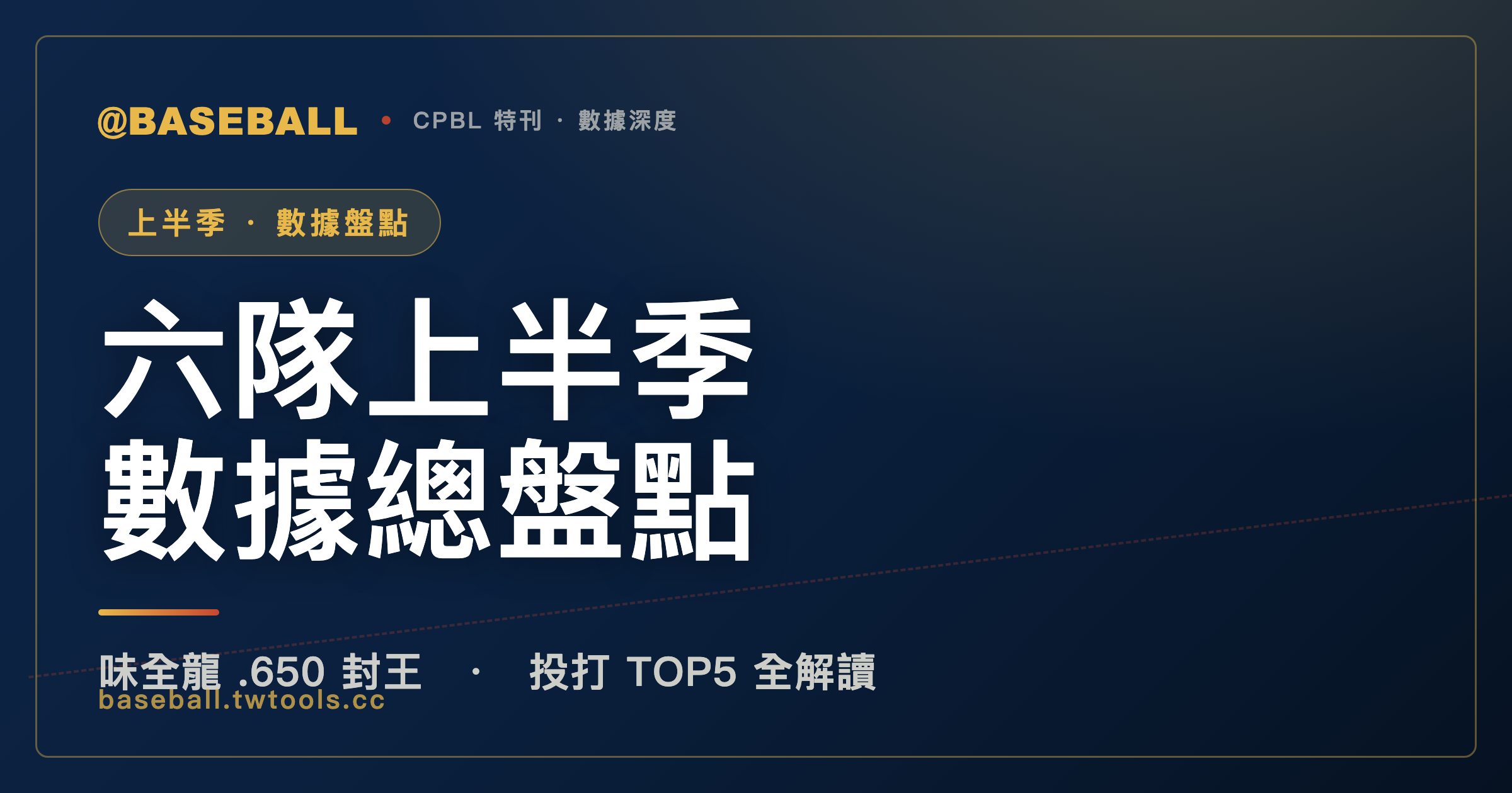 2026 中華職棒上半季總盤點：六隊戰績與投打排行｜封面