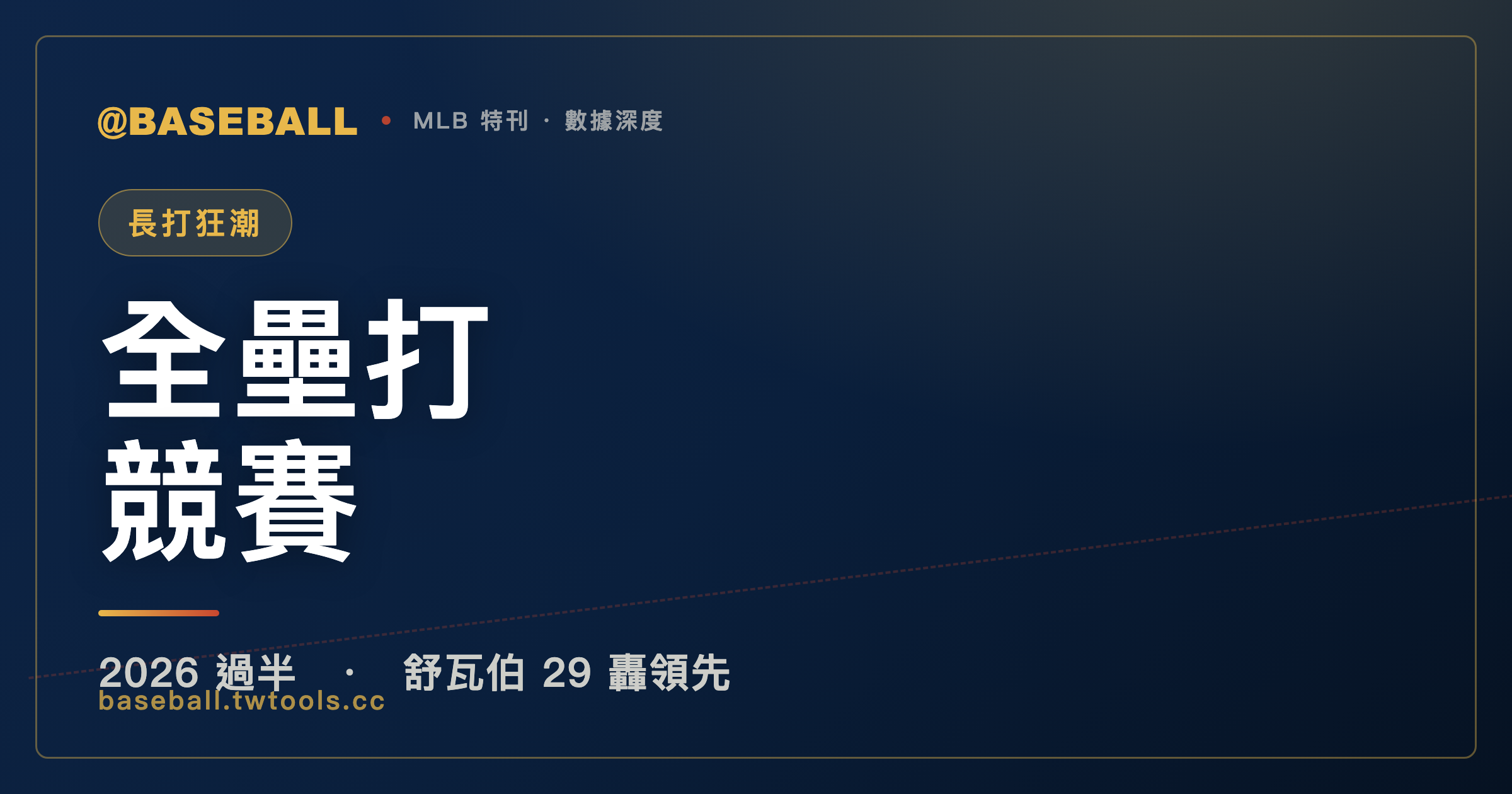 長打狂潮：2026 大聯盟全壘打競賽賽季過半檢視｜封面