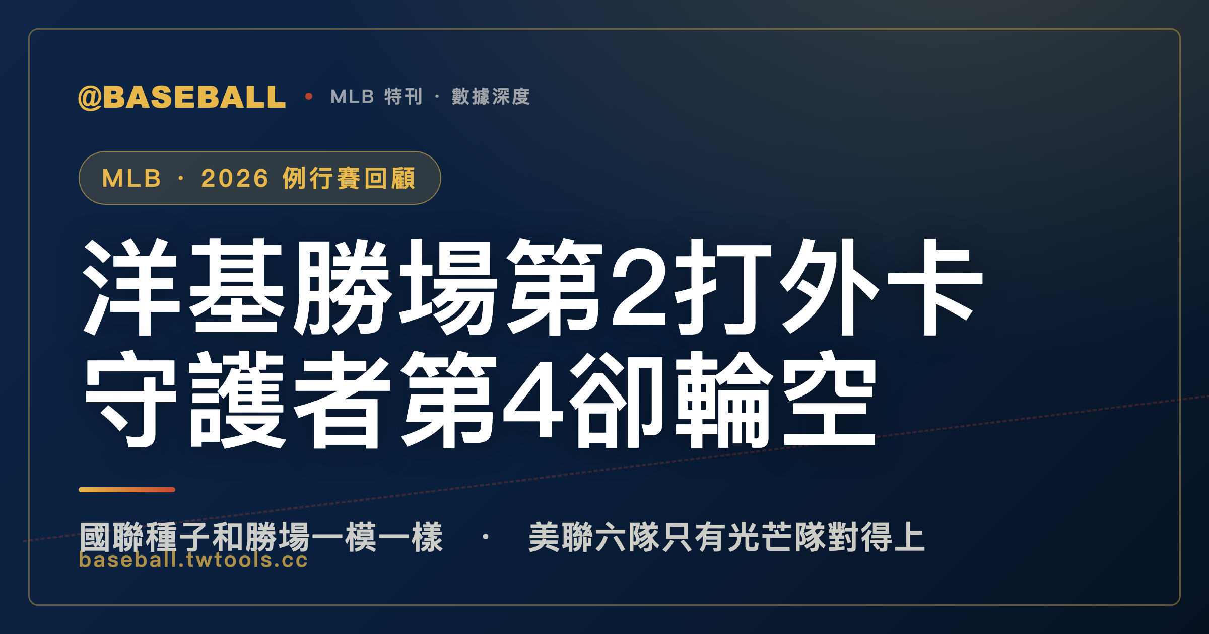 美聯勝場第2多的洋基隊要打外卡系列賽，第4多的守護者隊卻直接輪空｜封面